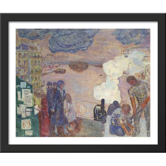 Workers 34x28 Large Black Wood Framed Print Art by Pierre Bonnard