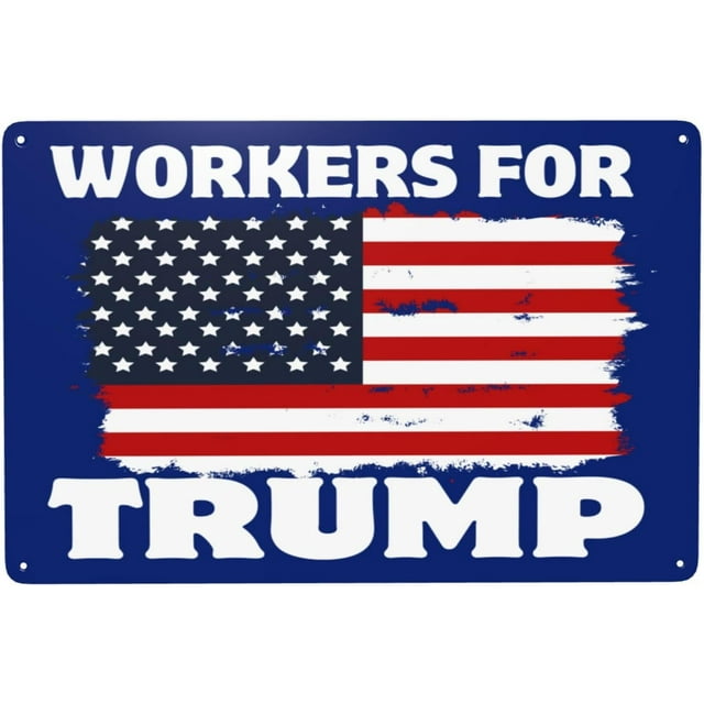 Workers For Trump tin sign 2024 Election Save America Vintage Tinplate