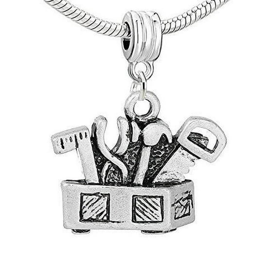 Workers Tool Box Dangle European Bead Compatible for Most European Snake Chain Bracelet