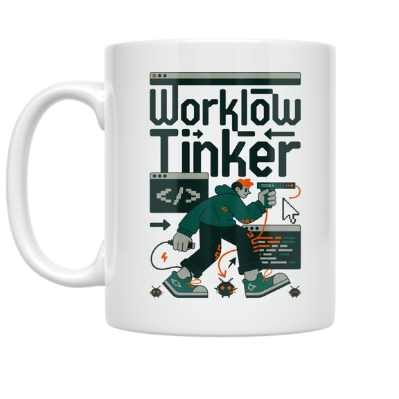 Workflow Tinker Terminal Chic Design - Tech Enthusiast - 11 oz Ceramic Coffee Mug