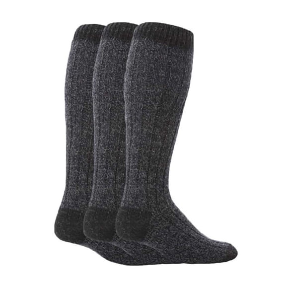 Workforce - 3 Pairs Mens Extra Long Knee High Warm Wool Boot Socks