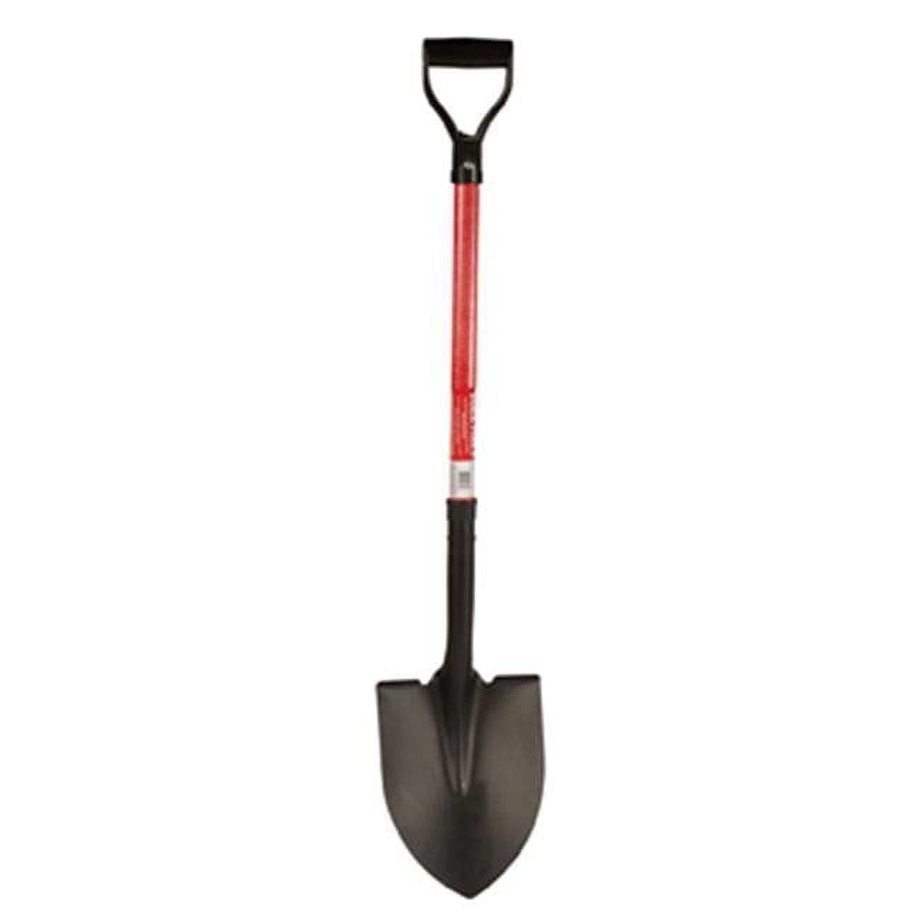 Heavy-Duty 28" Red Fiberglass Handle Round Point Shovel