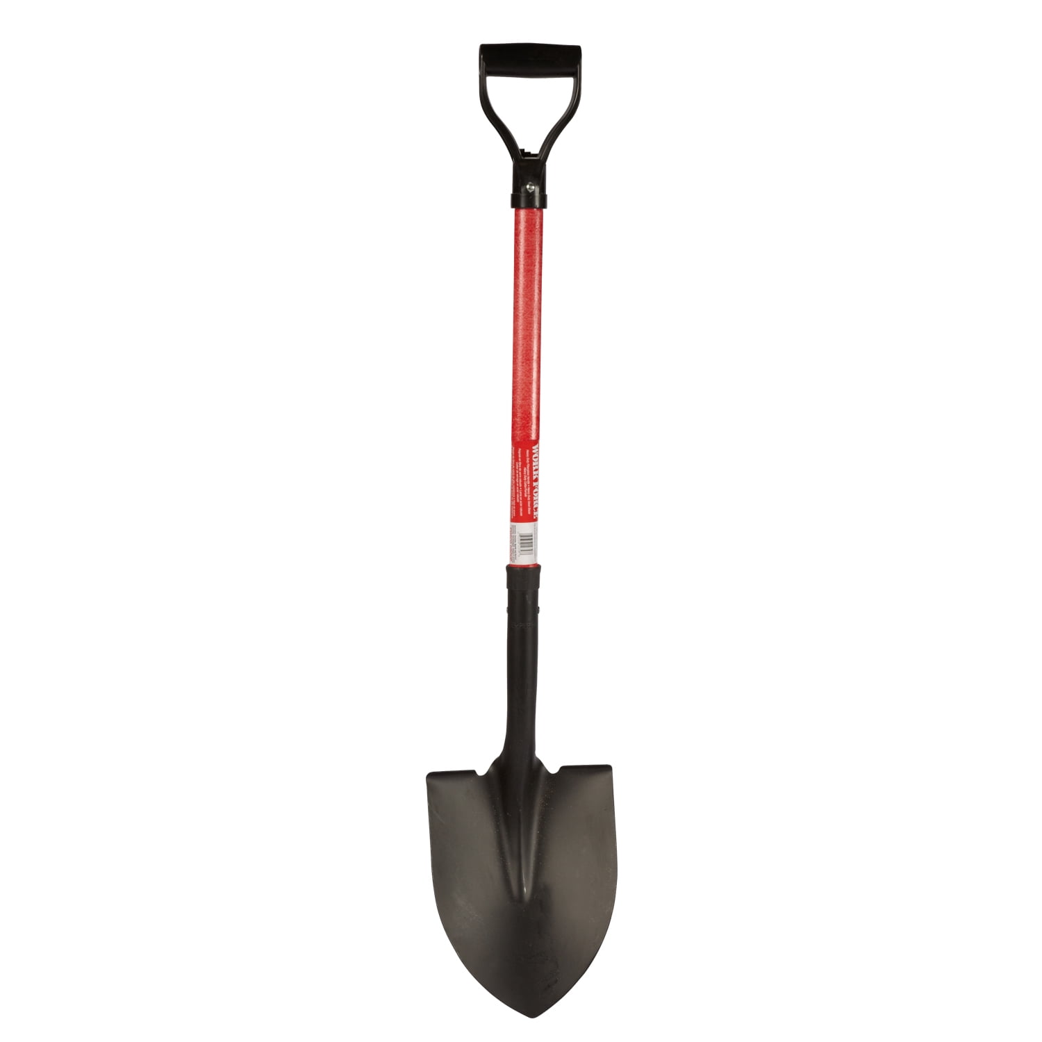 Heavy-Duty 28" Red Fiberglass Handle Round Point Shovel