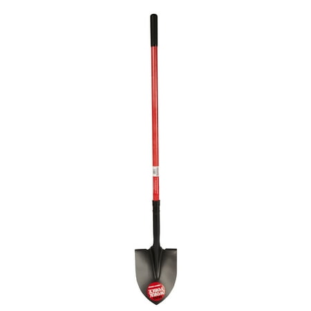 Workforce Tools Round Point Shovel - Sturdy 48” Fiberglass Handle - Heavy Duty 16 Gauge Steel Head