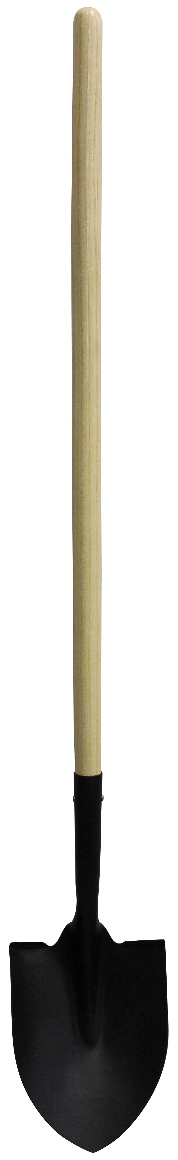 Workforce Tools Round Point Shovel - Sturdy 48” Wooden Handle - Heavy Duty 16 Gauge Steel Head