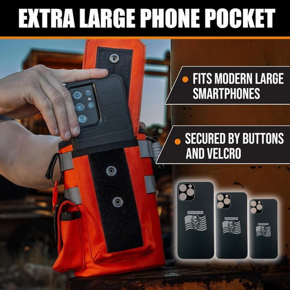 Workforce Water Bottle - 64 oz Insulated Stainless Steel | Half Gallon Vacuum Water Jug | Paracord Handle, Removable Sleeve | Large Thermal Flask | Hiking, Camping, Workouts (Orange)