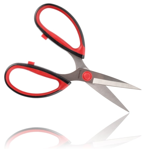JubileeYarn Workhorse Bertha Heavy Duty Shears - All Purpose Strong Scissors - Red & Black