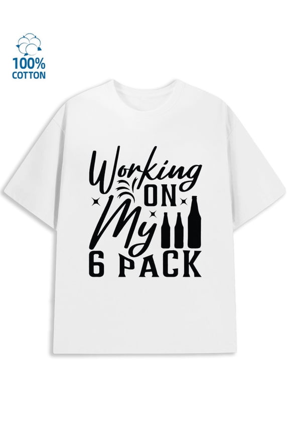Working 6 Pack men funny humor 180G 100% Cotton white work y2k Classic Unisex Shirt Graphic tshirts Classic Unisex Shirt Cotton tshirts Fashion Unisex Shirt Graphic Tee tshirts