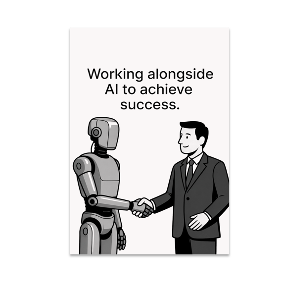Working Alongside AI to Achieve Success - Tech Professionals - 13x19 Poster Print