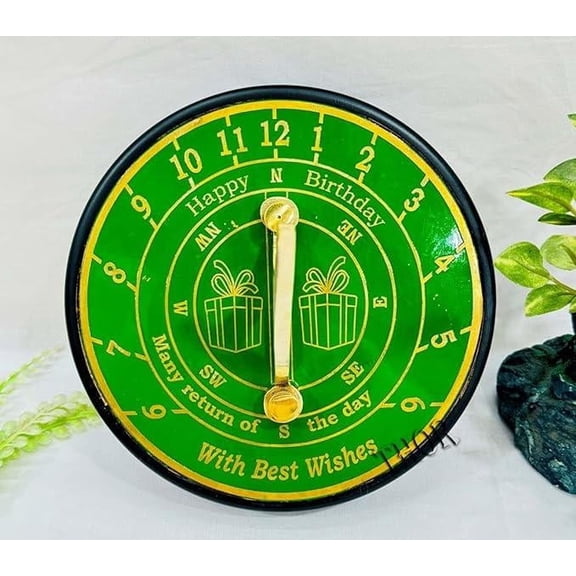Working Brass Garden Sundial Compass Unique Gift for Hikers Campers, and Outdoor Enthusiasts | Optional Engraved Compass for Happy Birthday Many Happy Return of The Day
