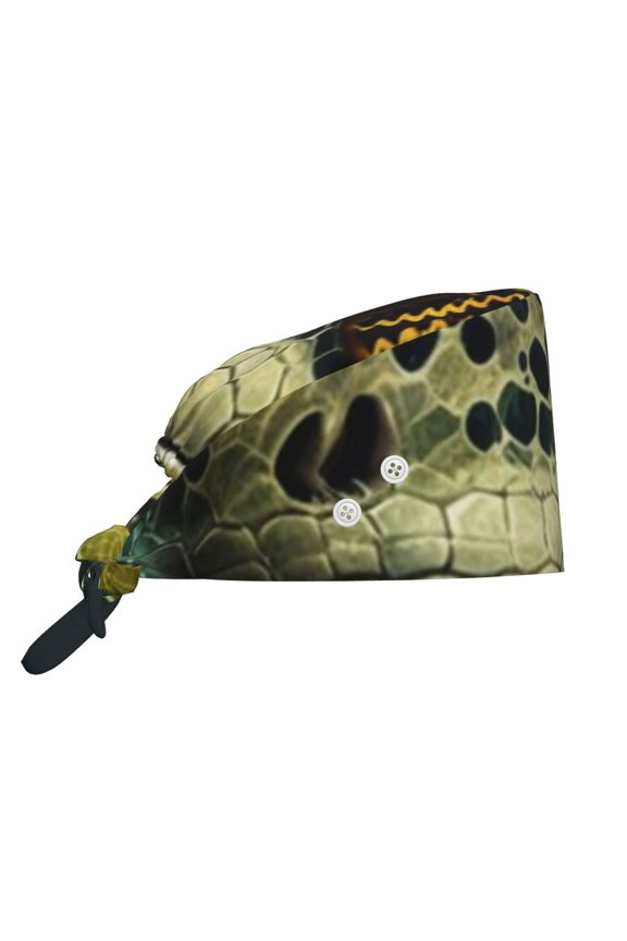 Working Cap Adjustable Tie Back Hat with Integrated Sweatband, Head Cover for Kitchen, Cleaning , Snake Cool Funny