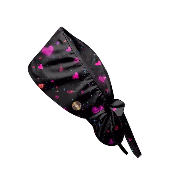 Working Cap Scrub 2025 Cap with Sweatband Adjustable Unisex Women Tie Back Hat Nurse Surgical Caps Black Free