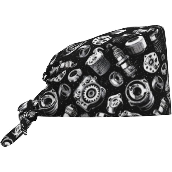 Working Cap, Scrub Cap with Sweatband, Adjustable Tie Back Hat Breathable Headgear for Women/Men