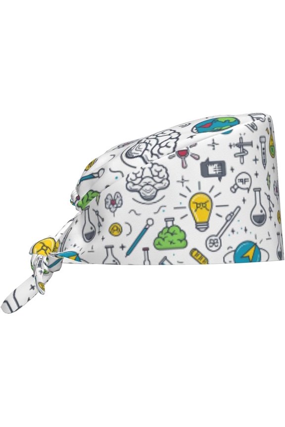 Working Cap, Scrub Cap with Sweatband, Adjustable Tie Back Hat Breathable Headgear for Women/Men