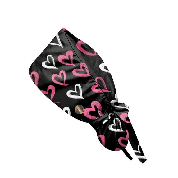 Working Cap Scrub Cap with Sweatband Adjustable Unisex Women Tie Back Hat Nurse Surgical Caps Light pink Free