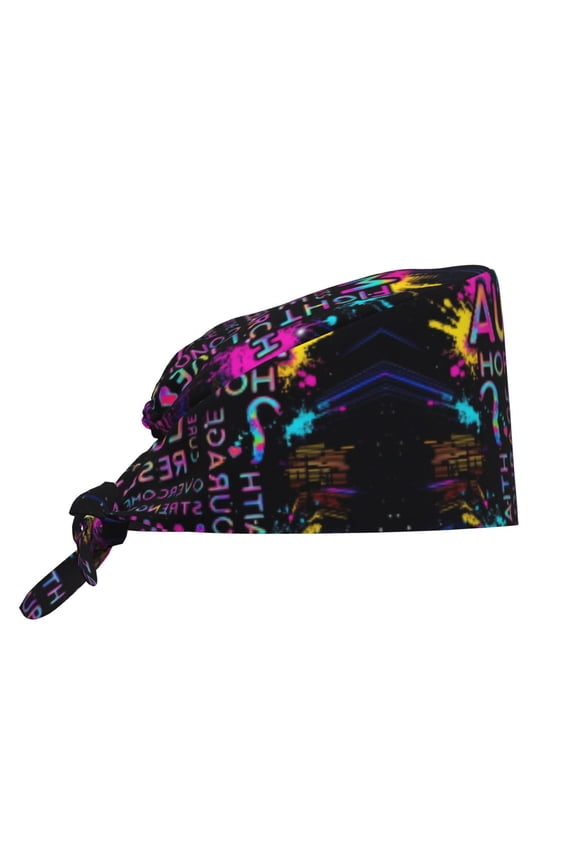 Working Cap With Sweatband For Women Men Autism Awareness Patterm Adjustable Cleaning Hat
