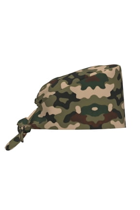 Working Cap With Sweatband For Women Men Green Army Camouflage Adjustable Cleaning Hat