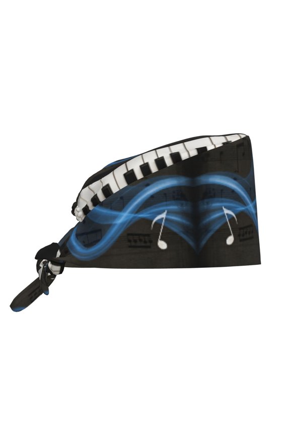 Working Cap With Sweatband For Women Men Piano Keyboard Stave Adjustable Cleaning Hat