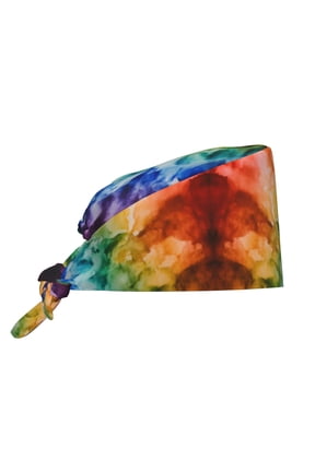 Working Cap With Sweatband For Women Men Rainbow Colored Adjustable Cleaning Hat
