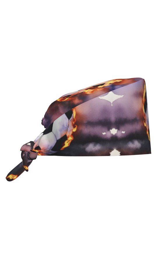 Working Cap With Sweatband For Women Men Soccer-Flame Splashing Adjustable Cleaning Hat