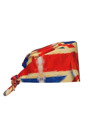 Working Cap With Sweatband For Women Men Union Jack Flag Adjustable Cleaning Hat