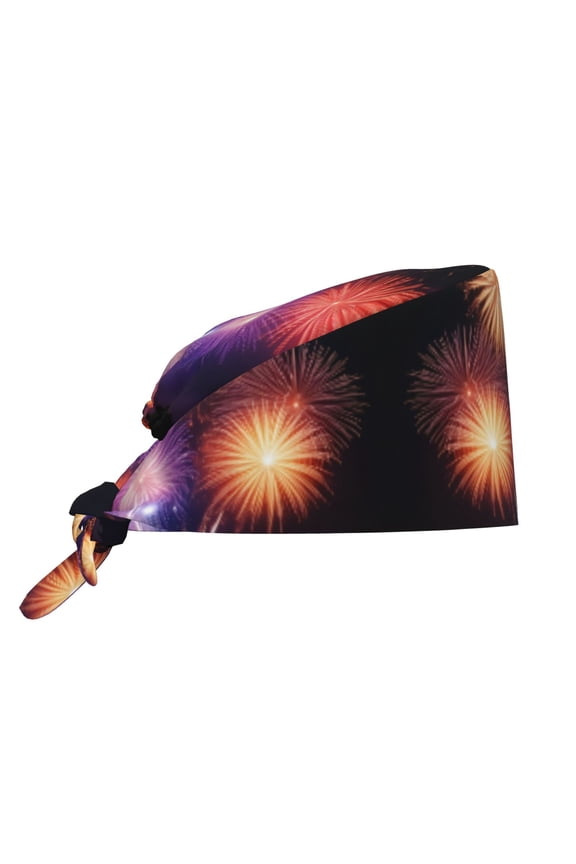 Working Cap With Sweatband For Women Men Wonderful Firework Adjustable Cleaning Hat