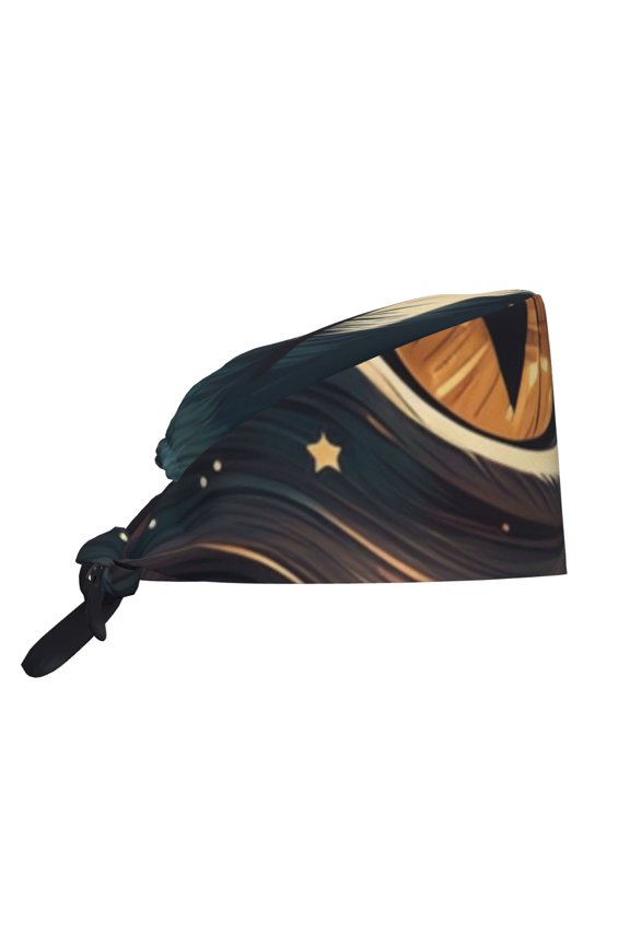 Working Caps Comfortable Breathable for Men Women Head Cover , Cat Face Starry Cute Kitty