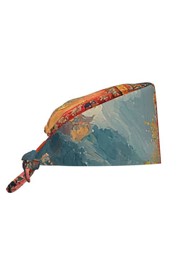 Working Caps Comfortable Breathable for Men Women Head Cover , Chinoiserie Temple Chinese