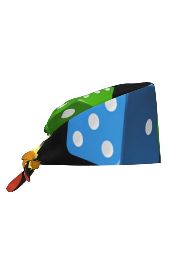 Working Caps Comfortable Breathable for Men Women Head Cover , Dice Pattern Colorful Cube