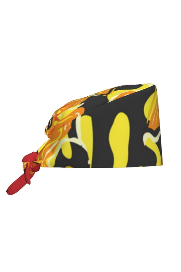 Working Caps Comfortable Breathable for Men Women Head Cover , Fire Salamander In Flame