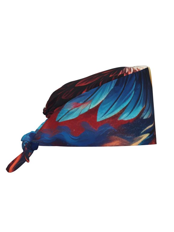 Working Caps Comfortable Breathable for Men Women Head Cover , Flaming Eagle Fire Art