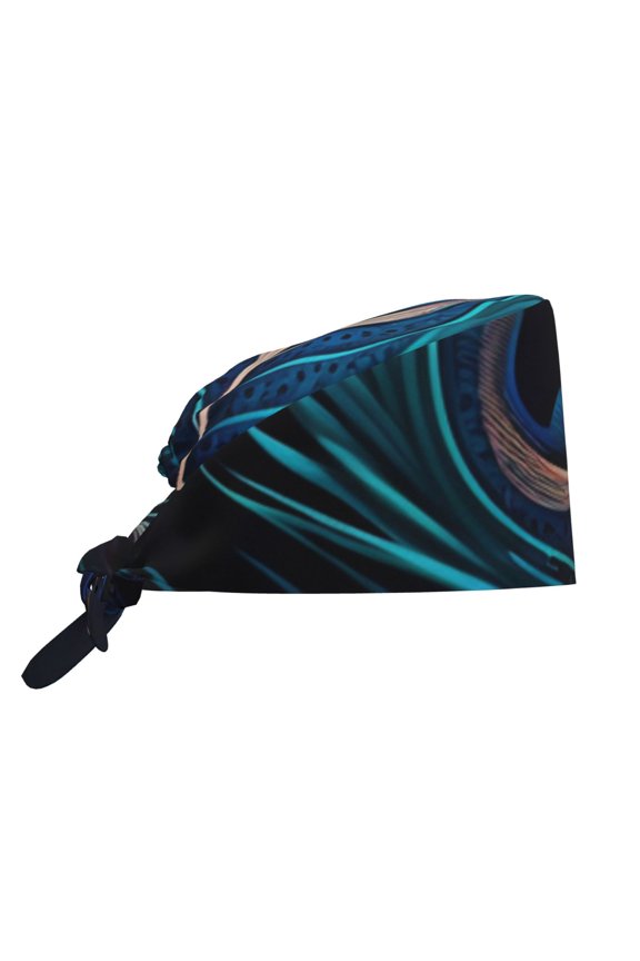 Working Caps Comfortable Breathable for Men Women Head Cover , Peacock Feathers Cool Peafowl