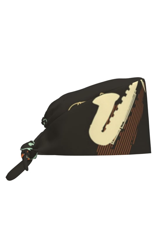Working Caps Comfortable Breathable for Men Women Head Cover , Saxophone Music Instrument Vintage