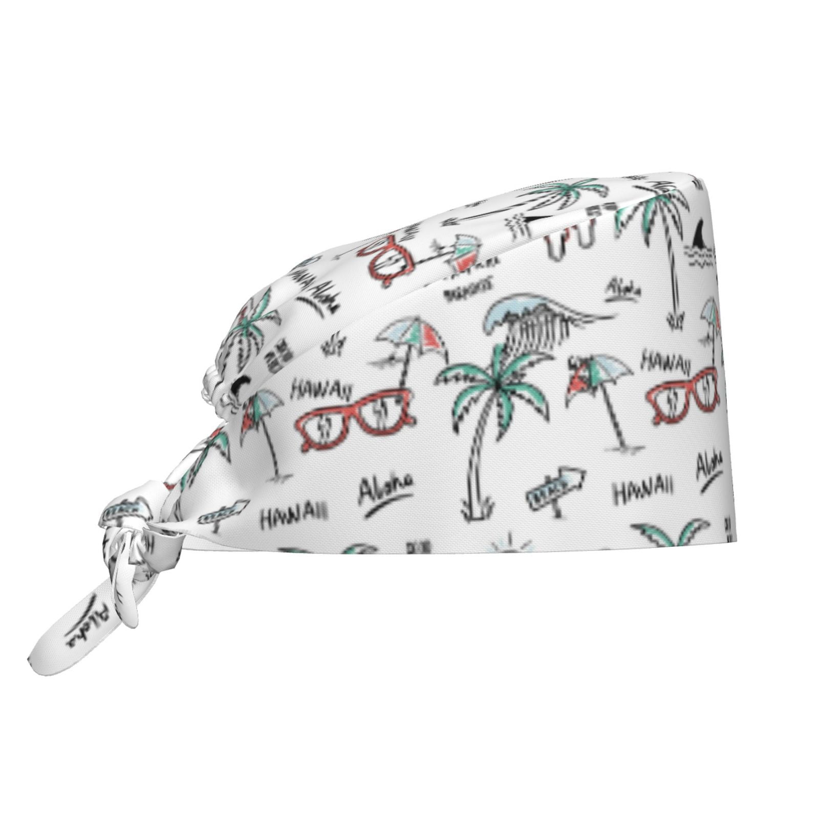 Working Caps, Hawaii Palm trees flip flops Cleaning Cap with Adjustable ...