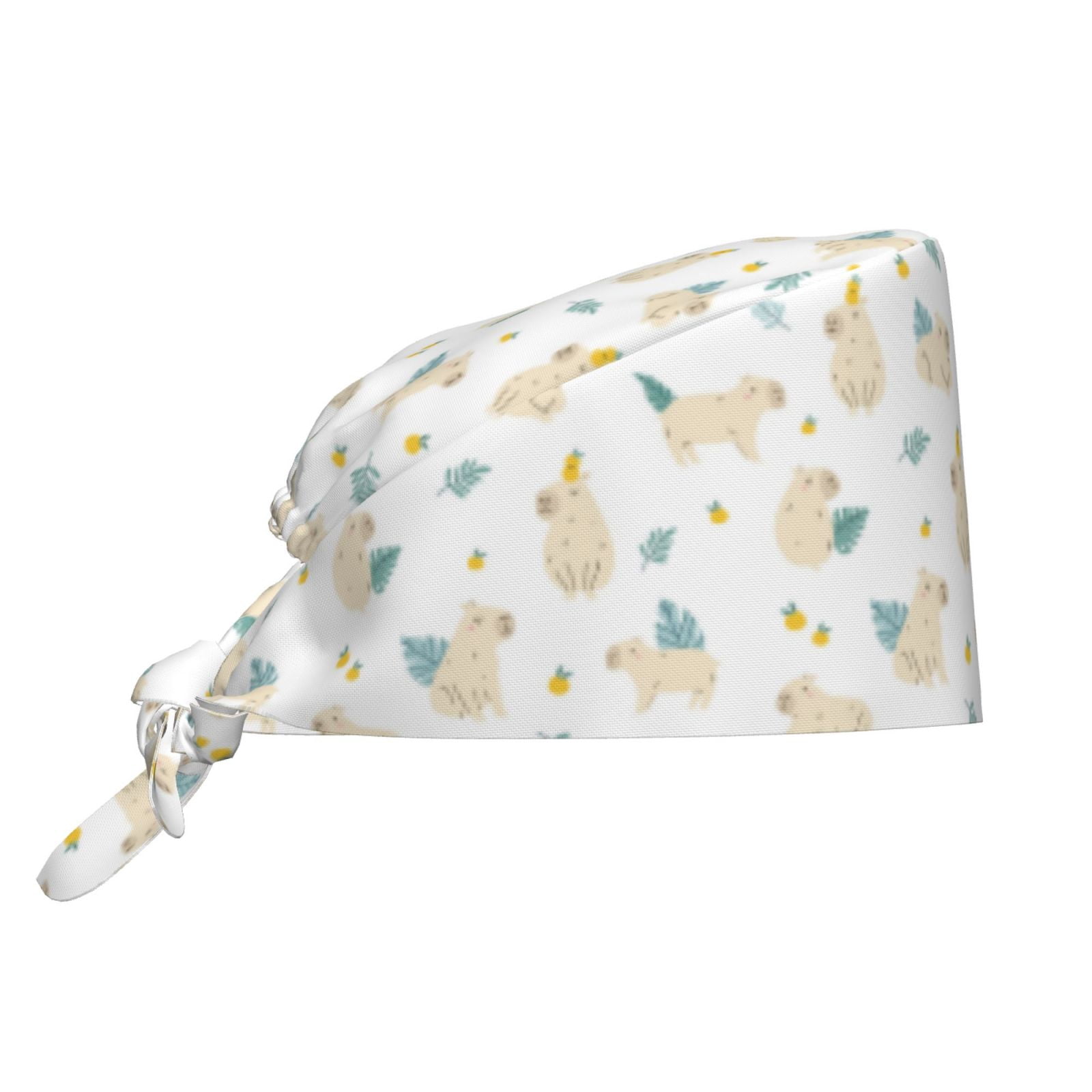 Working Caps, White Capybaras Cleaning Cap with Adjustable Tie ...