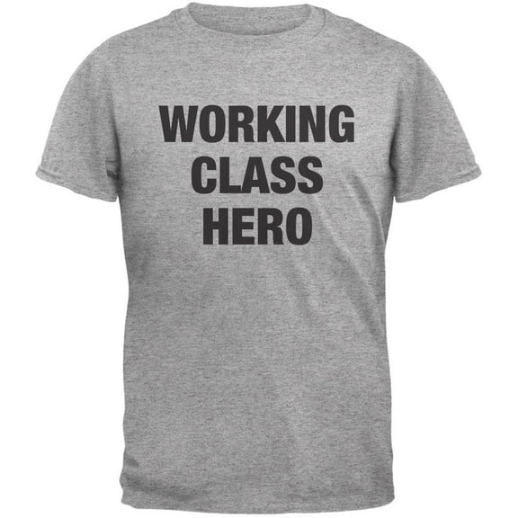 Working Class Hero Inspired By John Lennon Heather Grey Adult T-Shirt - Medium