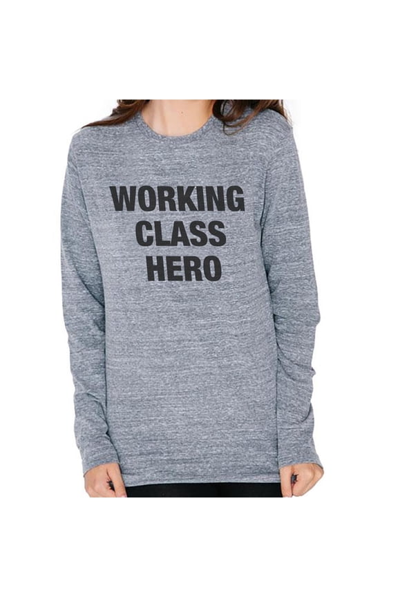Working Class Hero Inspired By John Lennon Mens Soft Long Sleeve T Shirt Heather SM