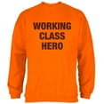 thumbnail image 1 of Working Class Hero Inspired By John Lennon Mens Sweatshirt Safety Orange X-LG, 1 of 1