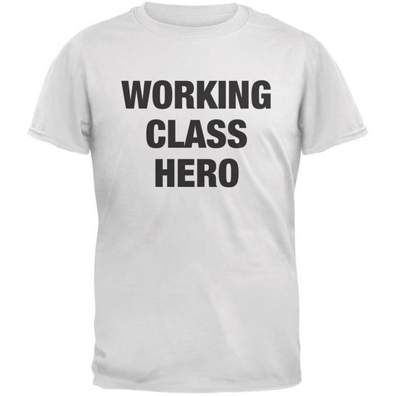 Working Class Hero Inspired By John Lennon White Adult T-Shirt - 5X-Large