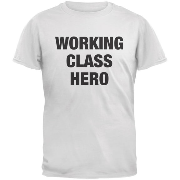 Working Class Hero Inspired By John Lennon White Adult T-Shirt - Large
