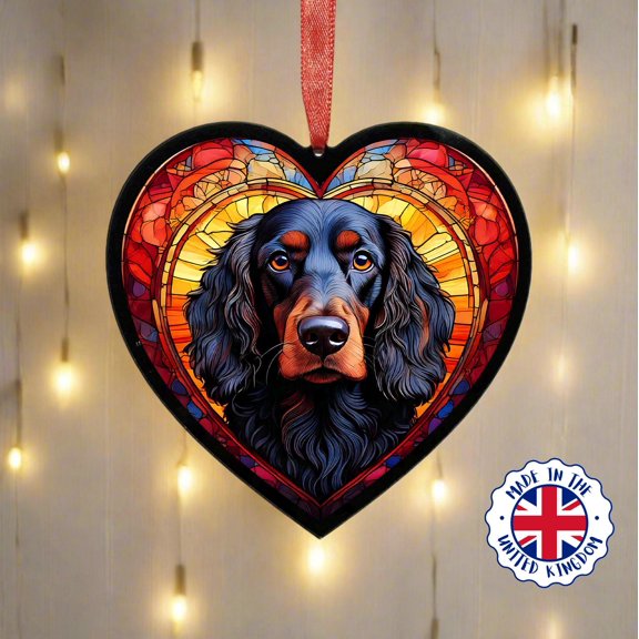 Working Cocker Spaniel Heart Acrylic Suncatcher Window Hanging Dog Lover Gift