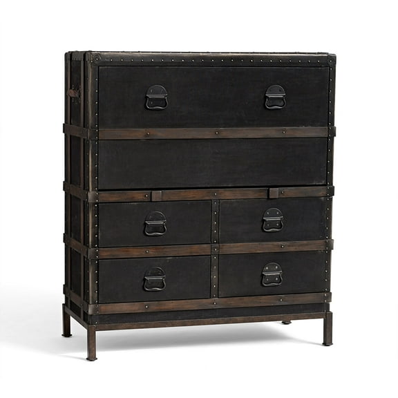 Working Desk or Computer Desk by MG Decor with Trunk shape Secretary Desk with Drawers 44.5 inches