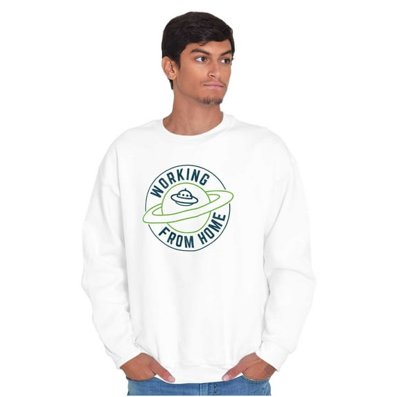 Working From Home Quarantine UFO Sweatshirt for Men or Women Brisco Brands L