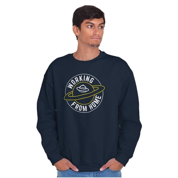 Working From Home Quarantine UFO Sweatshirt for Men or Women Brisco Brands S
