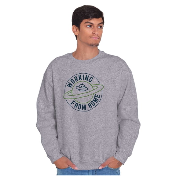 Working From Home Quarantine UFO Unisex Plus Fleece Graphic Sweatshirt Brisco Brands 4X