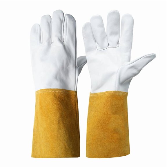 Working Gloves,Welding Gloves Unlined Grain with Cuff and Fireproof Welders Gloves Extremely Soft and Flexible