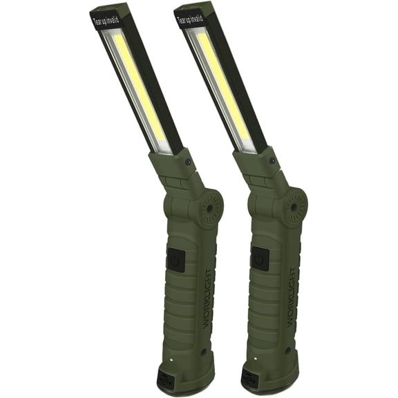 Working Light Portable, Work Lights with Base Hook,360? Rotate 5 Modes,COB 700 Lumens Foldable Inspection Light for Repair, Grill and Outdoor Use(2pack)