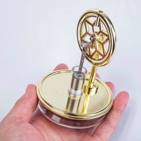 Working Low Temperature Stirling Engine Model, Heat Powered Hot Air Engine, Metal Desktop Mechanical Demonstration Model for Physics & Engineering Display