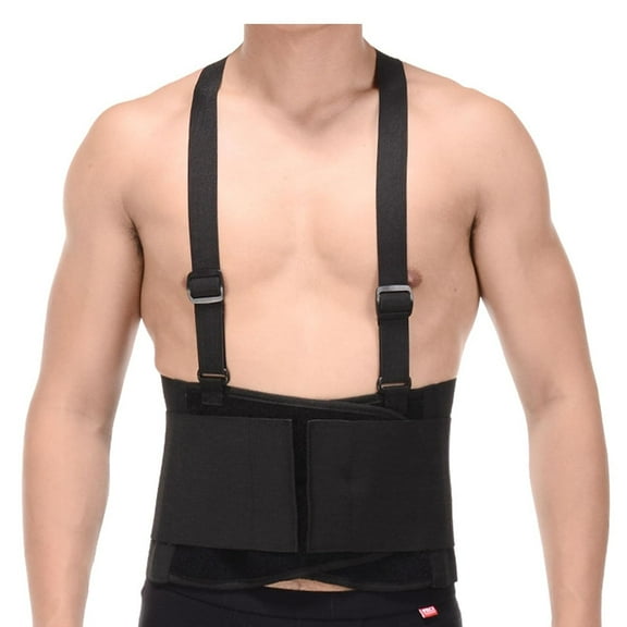 Working Lumbar Lower Back Brace Support Belt with Adjustable Straps - Back Pain Relief, Injury Recovery, Heavy Lifting Support, Back Brace with Suspenders