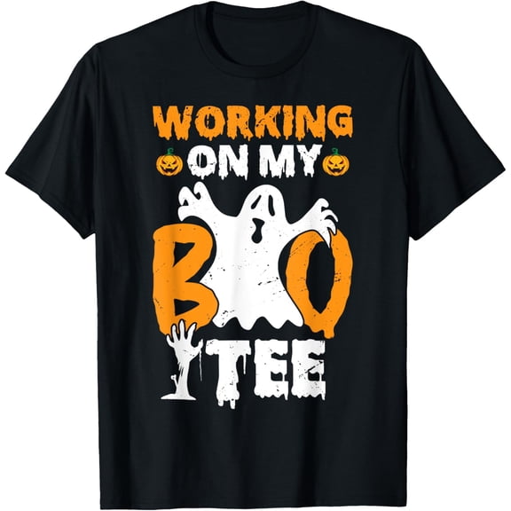 Working On My Boo Tee Funny Halloween Workout Weightlifting T-Shirt